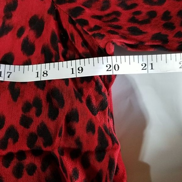 Sanctuary Womens Farrah Printed Hi-Low Button-Down Top Red L - Picture 9 of 9